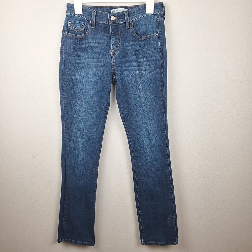 Levis 505 Jeans Womens Straight Leg Dark Wash  W28 L34